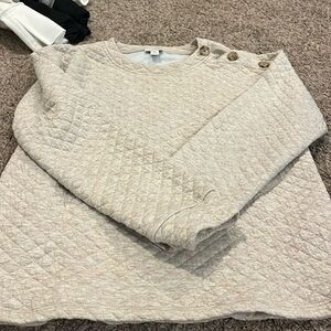 Jcrew new with tags oatmeal quilted top